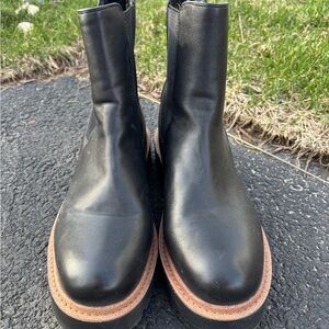 Classic Black Chelsea Boots with Brown Welt